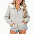 thumbnail image 1 of WXFAZCVU Girls Full Zip Cardigan Sweater Fall Winter Loose Fit Lightweight Outerwear with Hood Size 14-15 Years, 1 of 4
