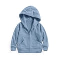thumbnail image 1 of WXFAZCVU Girls Full Zip Hoodie Long Sleeve Sweatshirt Coats Casual Jackets with Pockets Size 18-24 Months, 1 of 4