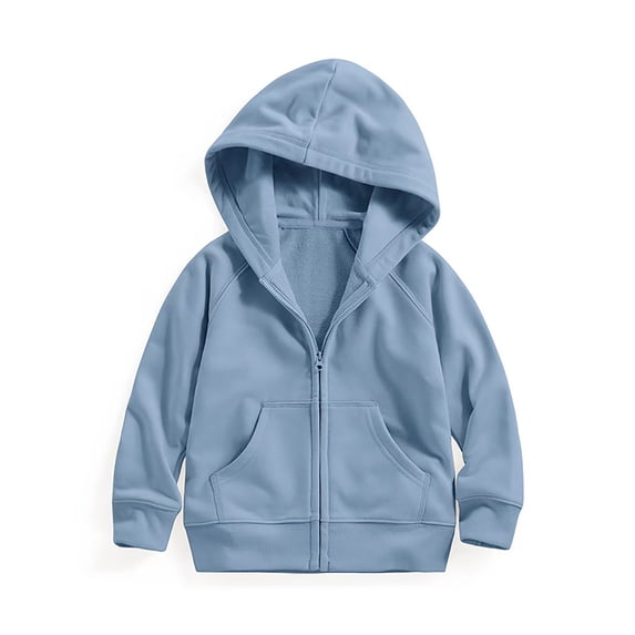WXFAZCVU Girls Full Zip Hoodie Long Sleeve Sweatshirt Coats Casual Jackets with Pockets Size 18-24 Months