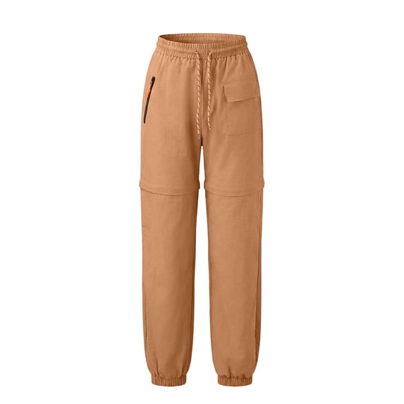 WXFAZCVU Girls Hiking Pants Kids' Outdoor Casual Climbing Convertible Trouser with Pockets Size 7-8 Years