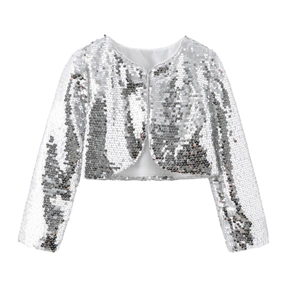 WXFAZCVU Girls Jacket Sequin Cape Coat Cropped Cardigan Kids Trendy Clothes Everyday Wear Size 8-9 Years