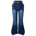 thumbnail image 1 of WXFAZCVU Girls Jeans Bow Flare Pants Bell Bottom Denim Trousers Fashion Clothes Going Out Size 11-12 Years, 1 of 4