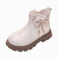 thumbnail image 1 of WXFAZCVU Girls Leather Boots Fall Winter Casual Dressy Ankle Booties with Bowknot Everyday Wear Size 12, 1 of 4