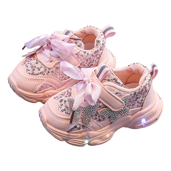 WXFAZCVU Girls Light Up Sneakers Round Toe Casual Walking Gym Lightweight Shoes Going Out Size 11