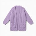 thumbnail image 1 of WXFAZCVU Girls Long Sleeve Cardigan Kids Casual Open Front Sweater Fall Lightweight Outerwear Size 11-12 Years, 1 of 4