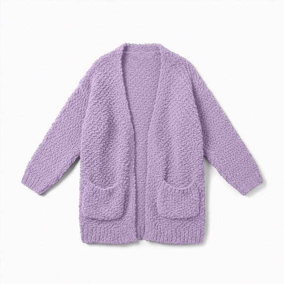 WXFAZCVU Girls Long Sleeve Cardigan Kids Casual Open Front Sweater Fall Lightweight Outerwear Size 11-12 Years