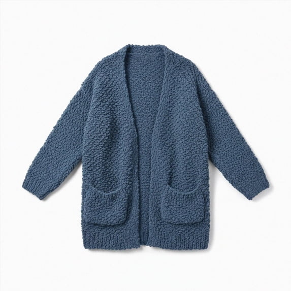 WXFAZCVU Girls Long Sleeve Cardigan Kids Casual Open Front Sweater Fall Lightweight Outerwear Size 9-10 Years