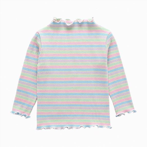 WXFAZCVU Girls' Long Sleeved T Shirt Cotton Pullover Tops Versatile Fall Clothes Going Out Size 2-3 Years