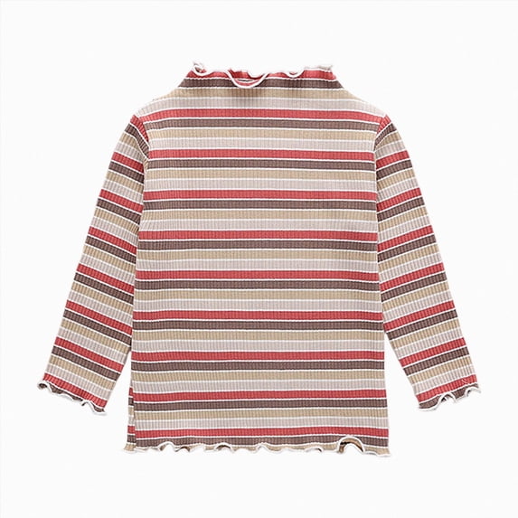 WXFAZCVU Girls' Long Sleeved T Shirt Cotton Pullover Tops Versatile Fall Clothes Going Out Size 5-6 Years