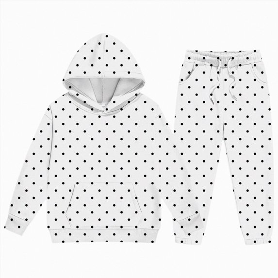WXFAZCVU Girls Outfits Fall Long Sleeve Pullover Hoodie and Jogger Pants Casual Tracksuit Daily Wear Size 6-7 Years