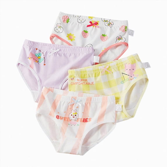 WXFAZCVU Girls Soft Cotton Underwear Toddler Breathable Panties Kids Undies 4 Pack Size XXL