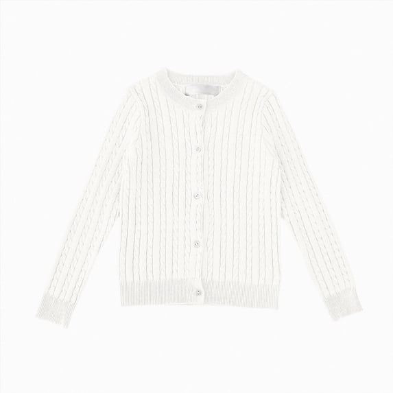 WXFAZCVU Girls Sweater Cardigan Round Neck Knitted Long Sleeve Sweater Vacation Going Out Size 3-4 Years