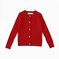 thumbnail image 1 of WXFAZCVU Girls Sweater Cardigan Round Neck Knitted Long Sleeve Sweater Vacation Going Out Size 8-9 Years, 1 of 4