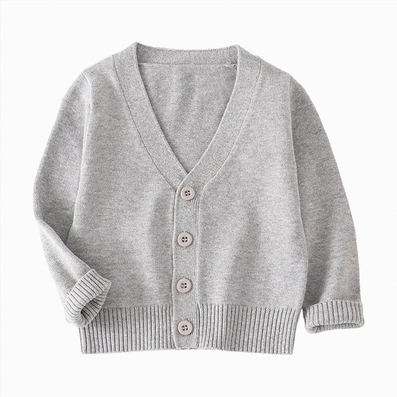 WXFAZCVU Girls Sweater V Neck Knitted Button Up Cotton Cardigan Versatile Fall Clothes Size 2-3 Years