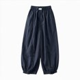 thumbnail image 1 of WXFAZCVU Girls Wide Leg Pants Lightweight Straight Trousers with Pockets Daily School Wear Size 5-6 Years, 1 of 4