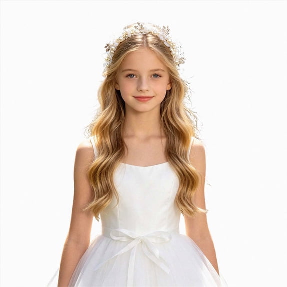 WXFAZCVU Hair Accessories Bridal Pearl Flower Headpiece Headband for Girls Flower Girls