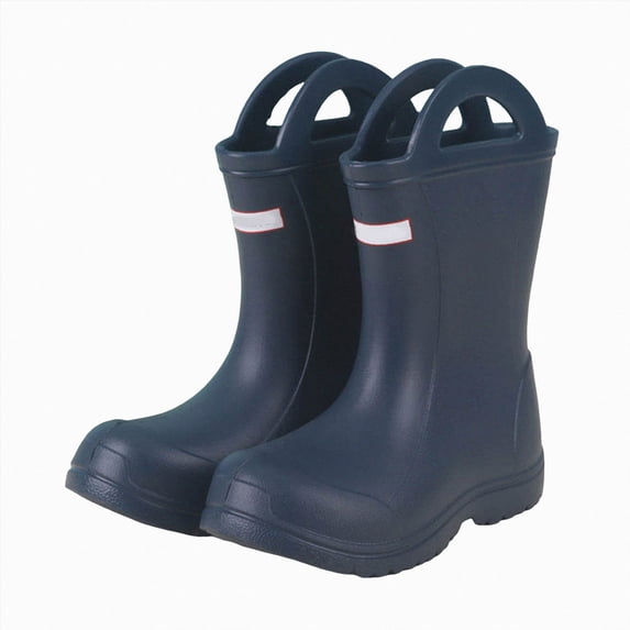 WXFAZCVU Kid Rain Boots Rubber Water Proof Garden Boots Girl Rainboots with Easy On Handles Size 3.5