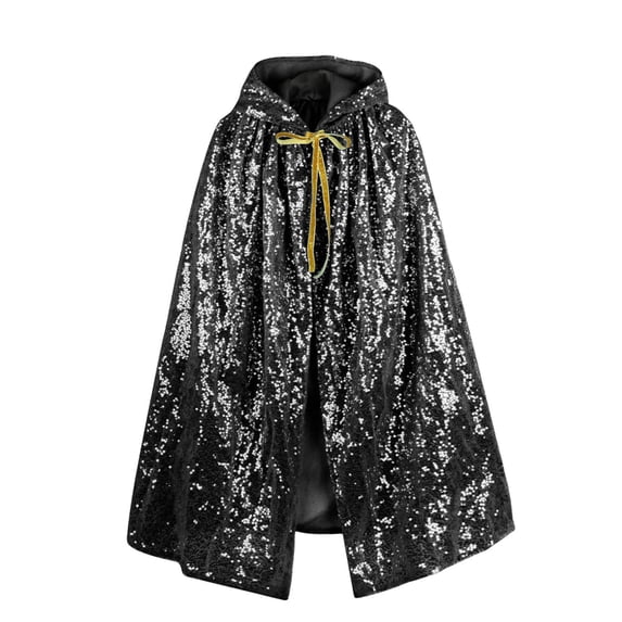 WXFAZCVU Kids Hooded Cape Girls Fashion Sequin Cape Birthday Party Jacket Baby Clothes Size 4-12 Years
