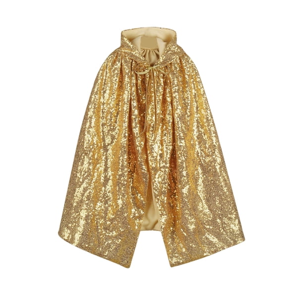 WXFAZCVU Kids Hooded Cape Girls Fashion Sequin Cape Birthday Party Jacket Baby Clothes Size 4-12 Years
