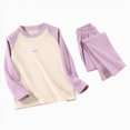 thumbnail image 1 of WXFAZCVU Pajamas for Girls Warm Fleece Lined Underwear Set Long Sleeve Shirt and Pants Outfits Size 3-4Years, 1 of 5