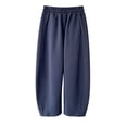 thumbnail image 1 of ZIXKCGDSE Pants for Girls Lightweight Elastic Waist Wide Leg Pants Loose Straight Trousers Size 8-9 Years, 1 of 4