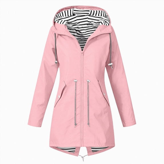 WXFAZCVU Rain Jacket for Girls Lightweight Zip Up Hooded Kids Raincoat Outdoor Going Out Size 5-6 Years