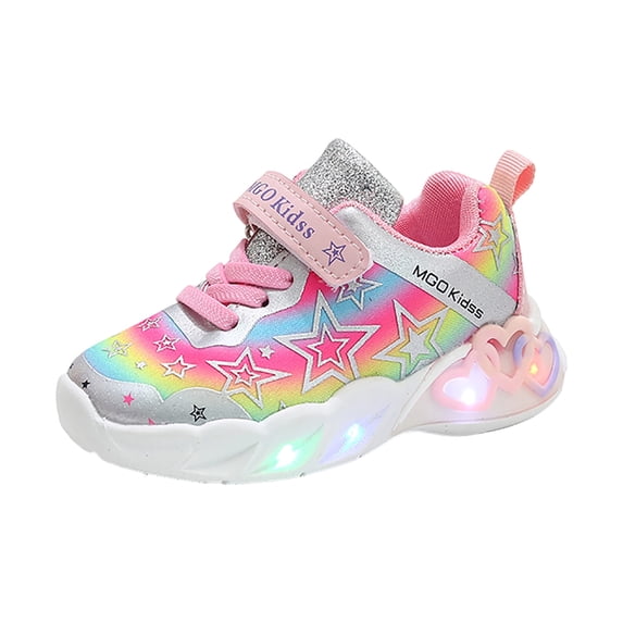 WXFAZCVU Toddler Girls Sneakers Kids LED Light Up Running Sports Shoes Cute Athletic Shoes Size 12