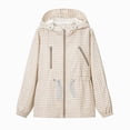 thumbnail image 1 of WXFAZCVU Women's Zip Up Hooded Rain Jacket Outdoor Going Out Raincoat Windbreaker with Pockets Size L, 1 of 4