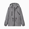 thumbnail image 1 of WXFAZCVU Women's Zip Up Hooded Rain Jacket Outdoor Going Out Raincoat Windbreaker with Pockets Size L, 1 of 4