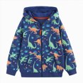 thumbnail image 1 of WXFAZCVU Zip Up Hoodie Sweatshirt Boys Fall Jacket Kids Dinosaur Long Sleeve Tops Going Out Size 4 Years, 1 of 4
