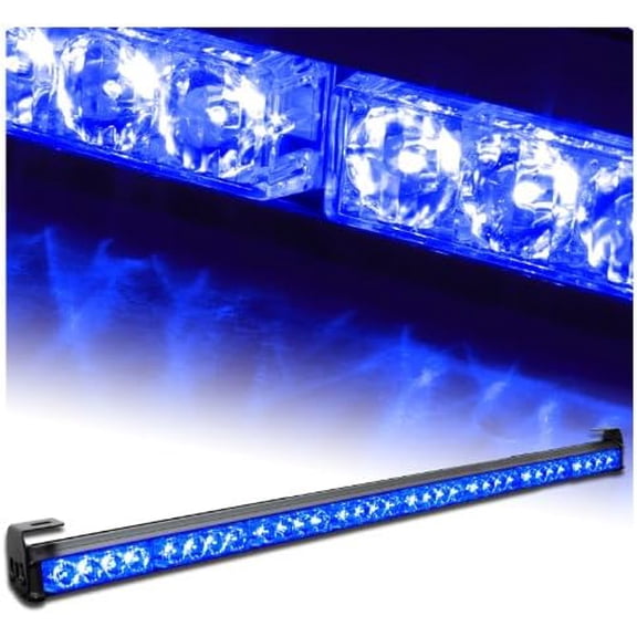 WXIAOLIN Blue Emergency Light Bar 355", 7 Flashing Patterns, 32-LED, Rainproof Rear Window Strobe for Car Truck Vehicle
