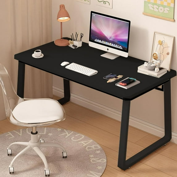 WXJHL Computer Desk Modern Simple Style Desk for Home Office, 39.3 inch Small Writing Table Study Corner Work Desk for Bedroom（39.3''*19.5''Black）