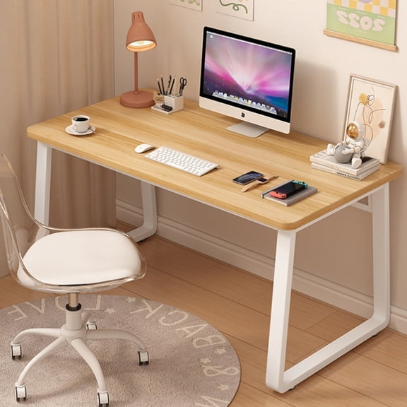 WXJHL Computer Desk Modern Simple Style Desk for Home Office, 39.3 inch Small Writing Table Study Corner Work Desk for Bedroom(39.3''*19.5''Natural)