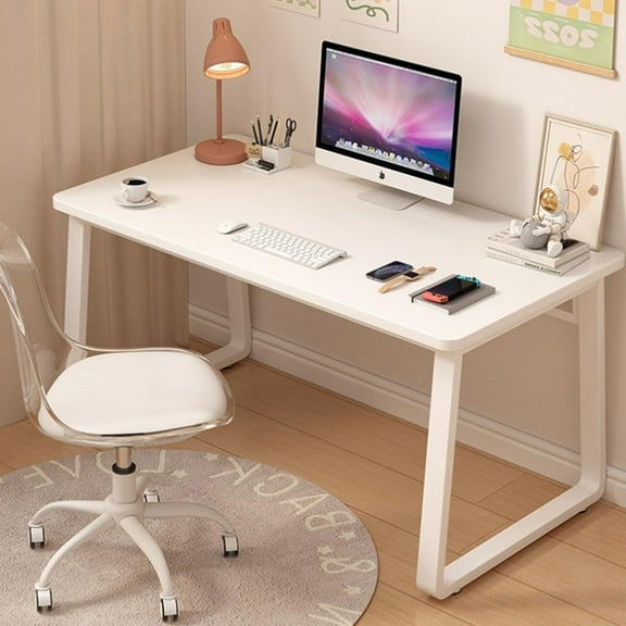 WXJHL Computer Desk Modern Simple Style Desk for Home Office, 47.2 inch Small Writing Table Study Corner Work Desk for Bedroom(47.2''*23.6''White)