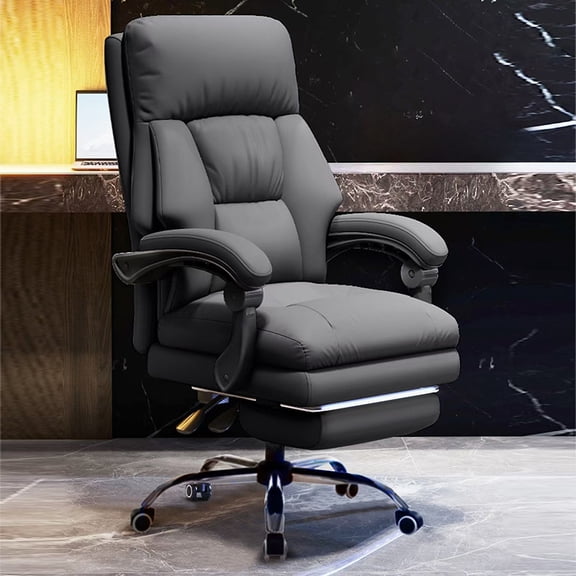WXJHL Executive Office Chair with Foot Rest Comfortable High Back Computer Gaming Chairs Home Office Desk Chairs Big and Tall PU Leather Work Chair