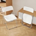 WXJHL Folding Chair 2 Pack Acrylic Foldable Portable Plastic Chair,Easy ...