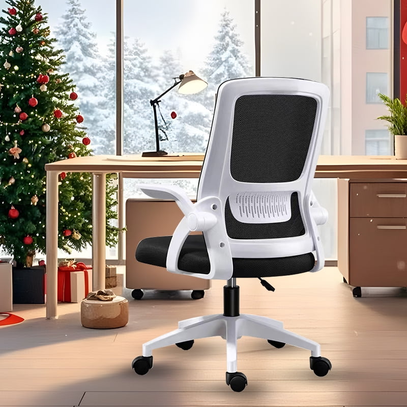 WXJHL Home Office Chair Ergonomic Desk Chair Breathable Mesh Chair High Back Desk Chair with Adjustable Height,Swivel Chair with Flip-Up Arms and Lumbar Support