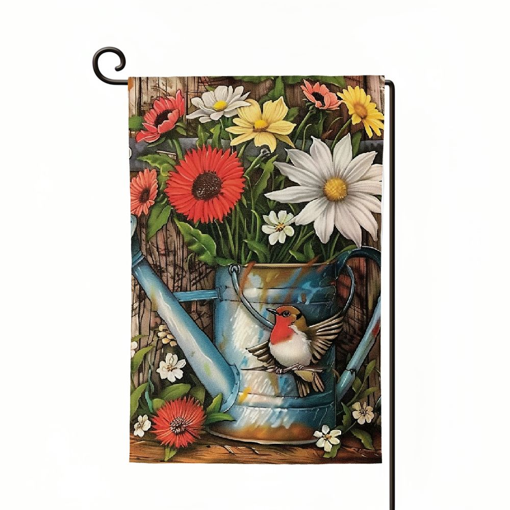WXKJ Springtime Garden Welcome Garden Flag Birds Floral Flag Double ...