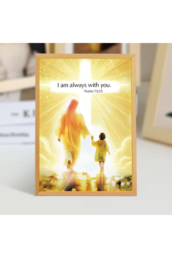 4D LED Religious Night Light - Illuminated Painting with Inspirational Message for Bedroom Decor