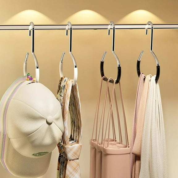 WXLCISI 8-Hook Hat Organizer, Closet Cap Rack for Baseball Hats, Space-Saving Wardrobe Storage Hanger