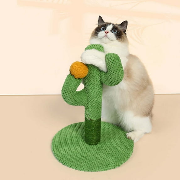 WXLCISI Cactus Cat Scratching Post - Vertical Sisal Pole Scratcher with Climbing Frame, Space-Saving Pet Furniture