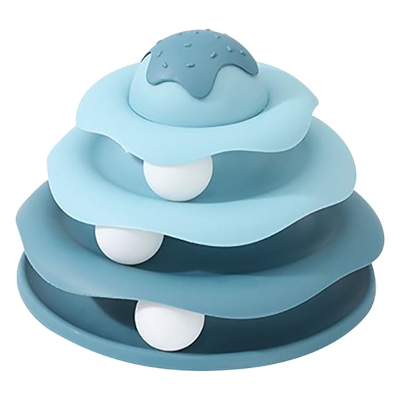 WXLCISI Cat Ball Track,Cat Ball Toy,Kitty Toys Roller,3-Level Cat Ball Tower with 3 Removable Balls,Interactive Cat Toy,Circle Track DIY Fun Toy for Kitten Mental Physical Exercise