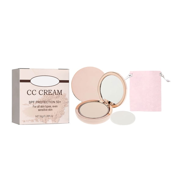 WXLCISI Creamy Compact Powder - Natural Finish Foundation with Oil Control - Long-Lasting Wear