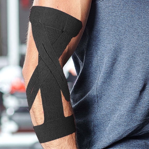 WXLCISI Elbow Brace Support - Breathable Compression Bandage for Tennis Elbow & Tendonitis - Includes Kinesiology Tape