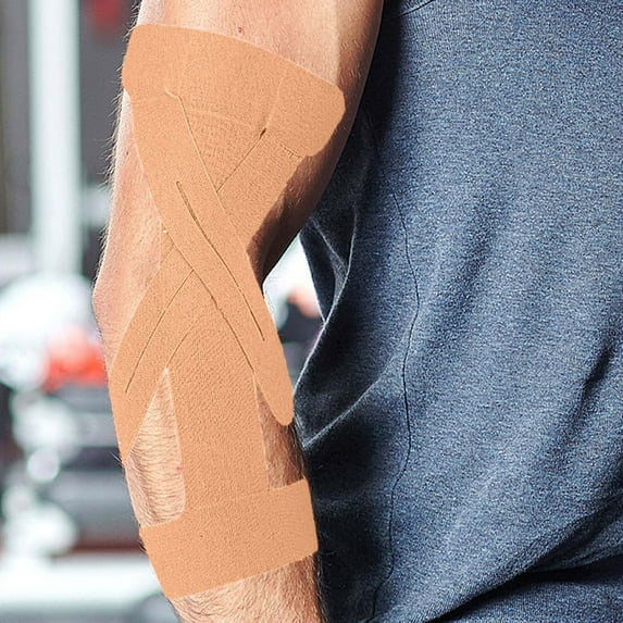 WXLCISI Elbow Brace Support - Breathable Compression Bandage for Tennis Elbow & Tendonitis - Includes Kinesiology Tape