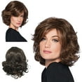 thumbnail image 1 of WXLCISI Fashion Women Synthetic Short Fluffy Brown Hair Wig Natural Wavy Curly Wigs for Women Brown, 1 of 9