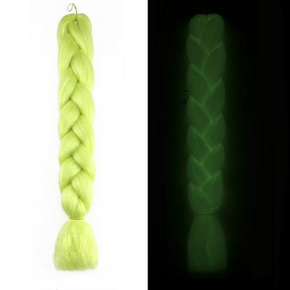 WXLCISI Glow in the Dark Colorful Jumbo Braiding Hair Extensions for Rainbow Braids 24inch