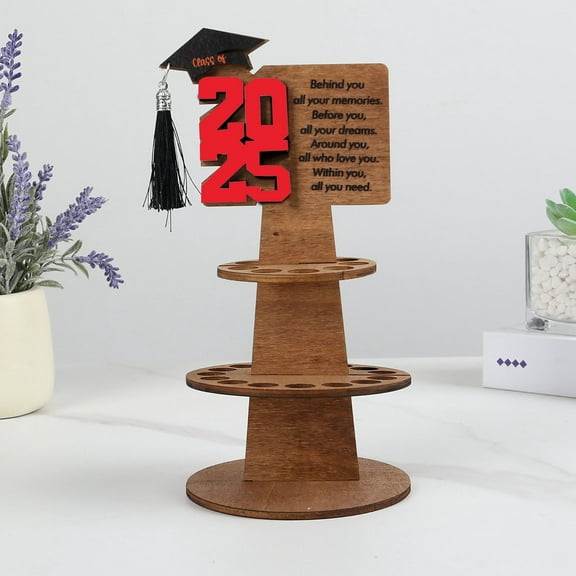 WXLCISI Graduation Gift Money Holder Tower 2025 Wood New Tiered Graduation Greeting Money Card Holders, Unique Money Holder Cash Gift Ideas for Graduation Party Supplies