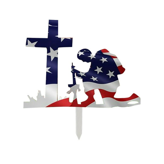 WXLCISI Memorial Day Decorations Patriotic Soldiers Yard Sign with Stake 4th of July Decorations Independence Day Waterproof Outdoor Decor for Garden Patio