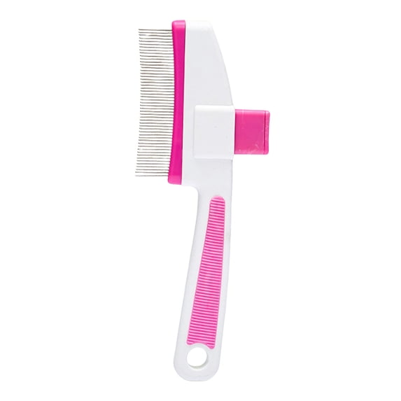 WXLCISI Pet Hair Removal Comb - Flea Comb with Release Button - Efficient Grooming for Cats & Dogs 